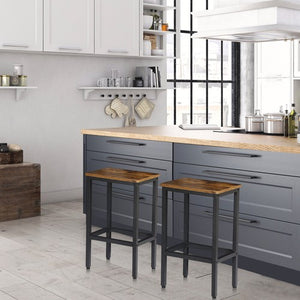 Segawe Set of 2 Bar Stools Bar Chairs Kitchen Breakfast With Footrest Industrial Indoor