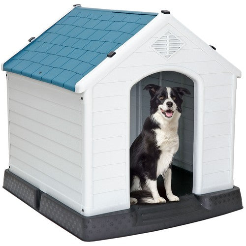 Segawe Large Plastic Dog House Indoor Outdoor Dog Kennel Puppy Shelter w/Air Vents