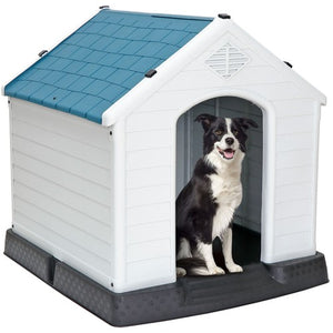 Segawe Large Plastic Dog House Indoor Outdoor Dog Kennel Puppy Shelter w/Air Vents