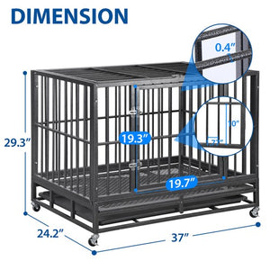 Segawe Indestructible Escape Proof Dog Cage Kennel High Anxiety Double Door Dog Crate