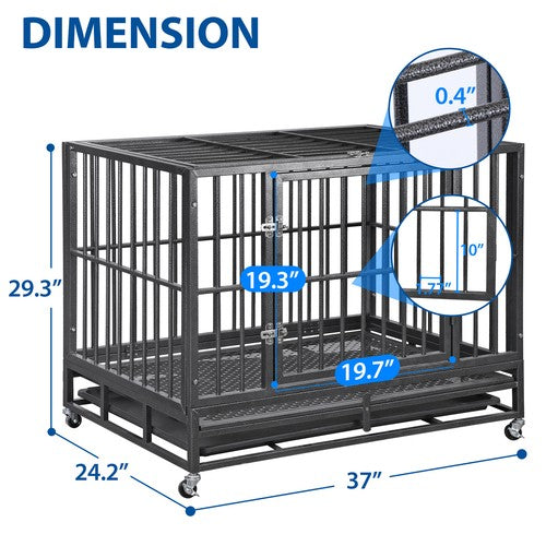 Segawe Indestructible Escape Proof Dog Cage Kennel High Anxiety Double Door Dog Crate