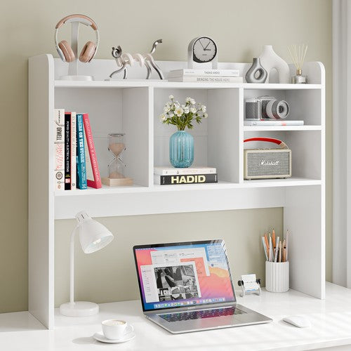 Segawe Desktop Storage Bookshelf Desktop Book & Document Organizer Home Office White
