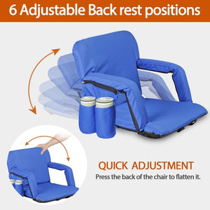 Segawe Extra Wide Stadium Seats for Bleachers with Back Support 600D Waterproof Blue