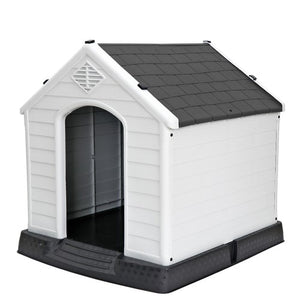 Segawe Indoor Outdoor Dog House Pet Shelter Grey Waterproof Up to 100LB Dog w/Air Vents