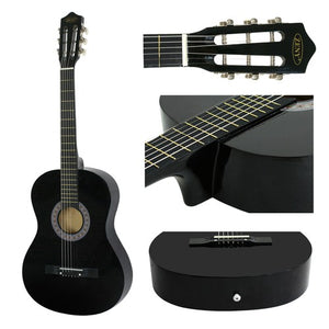 Segawe 38" Full Size Acoustic Guitar Adult Kids Beginners Black Guitar with Guitar Pick