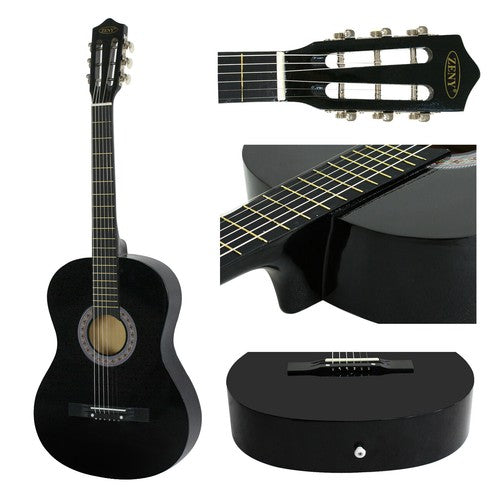 Segawe 38" Full Size Acoustic Guitar Adult Kids Beginners Black Guitar with Guitar Pick