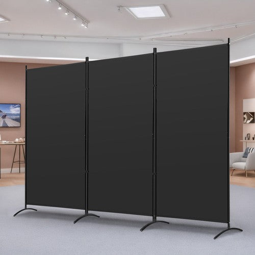 Segawe 3 Panel Room Divider 6 FT Tall Folding Privacy Screens Partition Separator Black