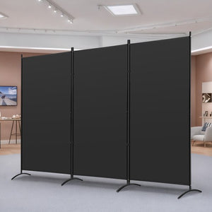 Segawe 3 Panel Room Divider 6 FT Tall Folding Privacy Screens Partition Separator Black