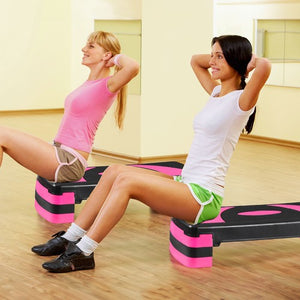 Segawe Height-Adjustable 4''-6''-8" Aerobics Platform Fitness Equipment Stepper Pink