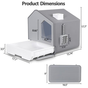 Segawe Extra Large Enclosed Cat Litter Box with Mat and Litter Scoop Anti-Splashing XL