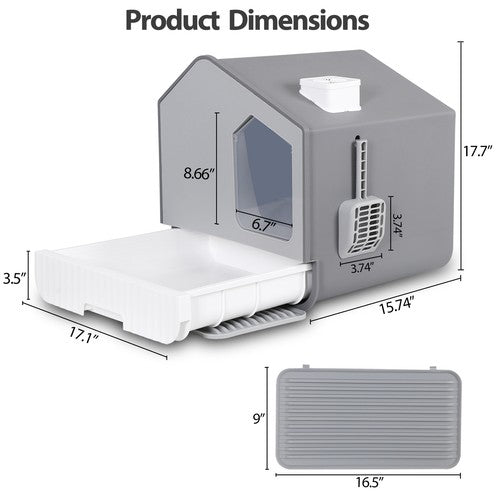 Segawe Extra Large Enclosed Cat Litter Box with Mat and Litter Scoop Anti-Splashing XL