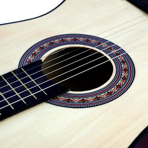 Segawe 38" Wooden Beginners Acoustic Guitar With Guitar Case,Strap and Pick Natural