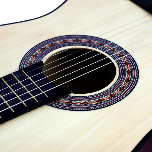 Segawe 38" Wooden Beginners Acoustic Guitar With Guitar Case,Strap and Pick Natural