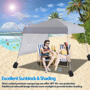 Segawe 8x8FT Pop Up Canopy Tent Foldable Outdoor Sun Protection Shelter w/4 Weight Bags
