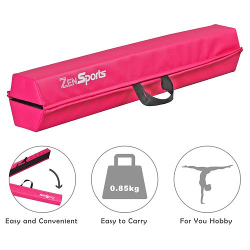 Segawe 6' Pink Balance Beam Extra Firm Vinyl Folding Gymnastics Beam W/ Handle For Home