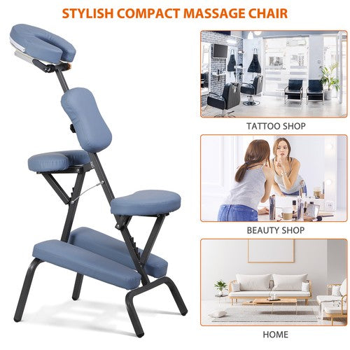 Segawe Adjustable Massage Chair PU Leather Pad Compact Travel Tattoo Spa Salon Chair
