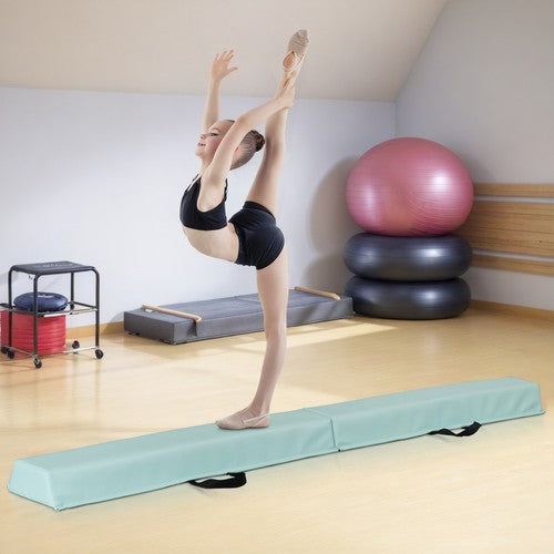 Segawe 6' Green Balance Beam Extra Firm Vinyl Folding Gymnastics Beam W Handle For Home