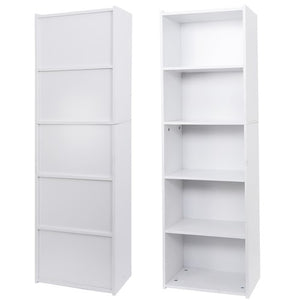 Segawe 5 Tier Bookcase Bookshelf Wood Cube Storage Shelf Display Stand for Living Room