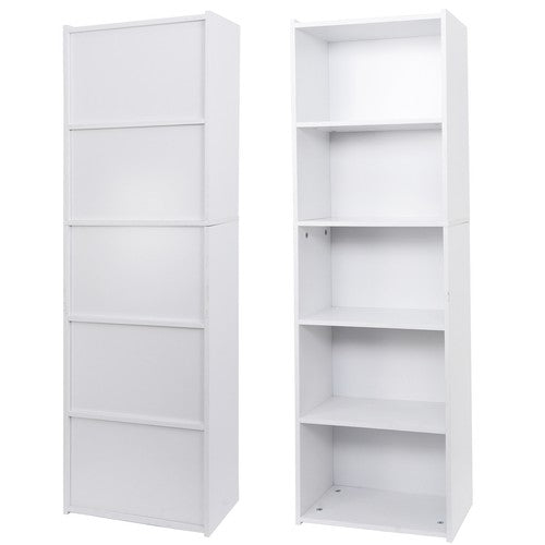 Segawe 5 Tier Bookcase Bookshelf Wood Cube Storage Shelf Display Stand for Living Room
