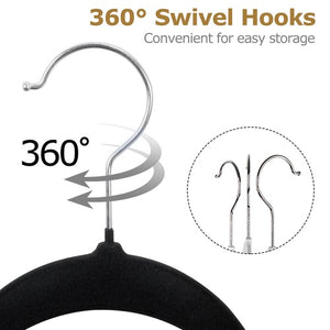 Segawe Velvet Hangers 100 Pack Non-Slip Suit Hangers with 360¡ã Rotatable Hook for Pants