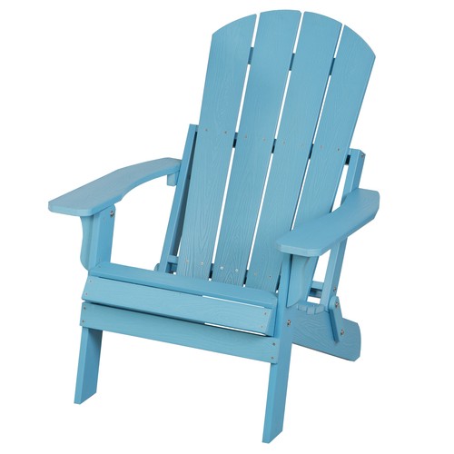 Segawe Folding Adirondack Chair Poly Patio Chair Fire Pit Chair Weather Resistant Blue