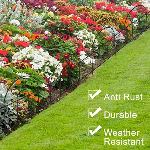 Segawe 50' X 18" Garden Border Fence 35 PCS  Folding Fence Pannel Animal Barrier Metal