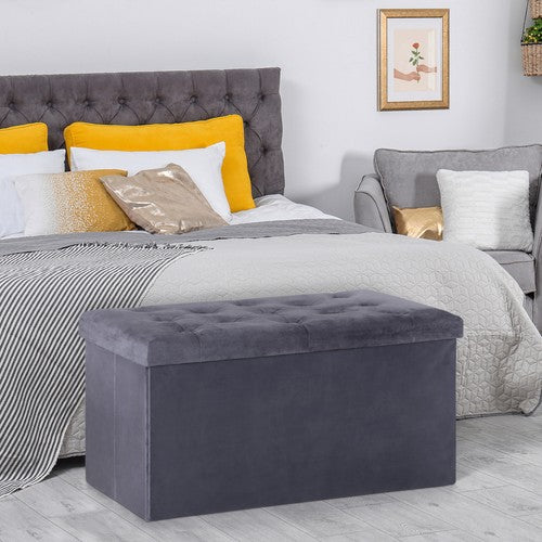 Segawe Folding Storage Ottoman Shoes Bench Rectangular Storage Bench Entryway Bedroom