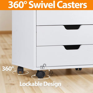 Segawe 5 Drawers Dresser Storage Tower Organizer Unit for Bedroom Closet Entryway White