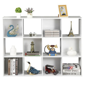 Segawe White 12 Cube Bookcase Storage Organizer Wooden Home Office Shelving Bookshelf