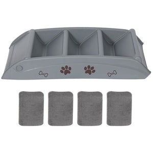 Segawe Dog Stairs Foldable 4 Steps Pet Dog Step for High Bed Indoor Outdoor Dark Grey