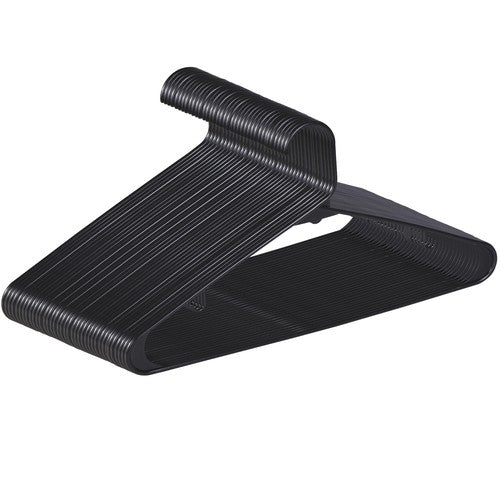 Segawe 100PCS Non-Slip Clothes Hangers Durable Plastic Hangers for Skirt Suit Black