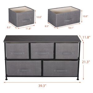 Segawe Drawer Dressers for Bedroom Closet Storage Organizer W/Metal Frame Graphite Grey
