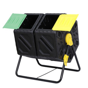 Segawe Compost Tumbler Bin 37Gal Outdoor Composter Fast Create Fertile 360¡ãDual Chamber