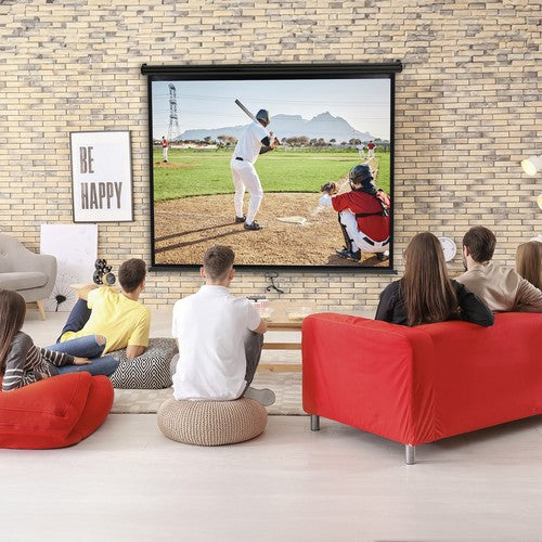 Segawe 72" Roll Down Pull Down Projection Projector Screen 4:3 HD Movie Theater Black