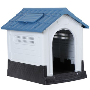 Segawe Plastic Dog House Outdoor Indoor Doghouse Puppy Shelter with Adjustable Skylight