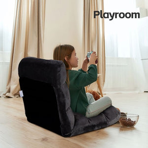 Segawe Folding Floor Chair w/Back Support Sofa Gaming Chair Adjustable Position Black