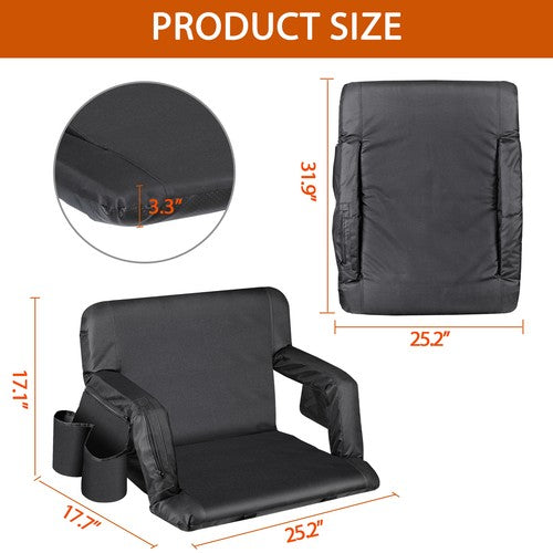 Segawe 25" Wide Heated Stadium Seats for Bleachers 3 Levels USB Heated w/Back Support