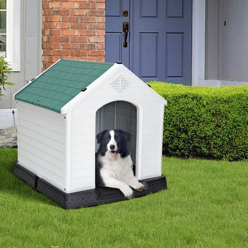 Segawe Indoor Outdoor Dog House Pet Shelter Green Waterproof Up to 100LB Dog w/Air Vent
