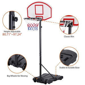 Segawe Basketball Hoop Outdoor Adjustable 5.5-7 Ft Portable Basketball Goals Stand Kids