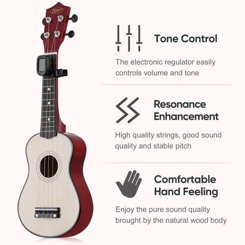 Segawe Ukulele for Beginners 21 Inch Hawaiian Wood Ukelele Kit for Kids Adult Student