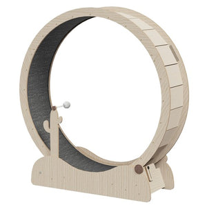 Segawe 47" Natural Wood Cat Wheel Exerciser for Indoor Cats Safety Cat Treadmill Large