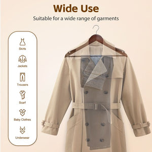 Segawe Premium Wooden Hangers 50 Pack Non-Slip Coat Clothes Hangers w/Swivel Hook Brown