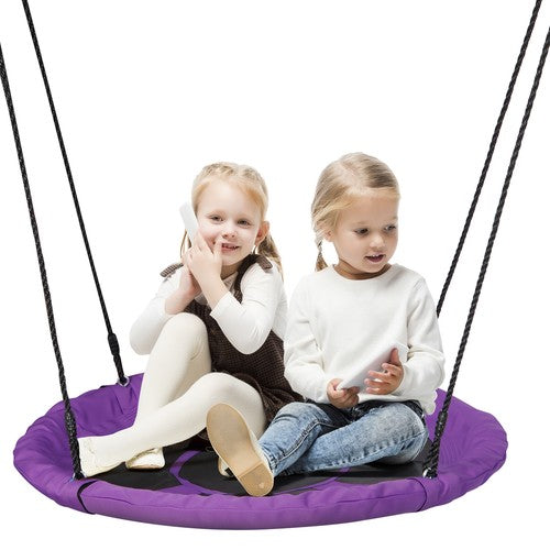 Segawe 40" Waterproof Saucer Tree Swing Set Outdoor Round Swing for Children Purple