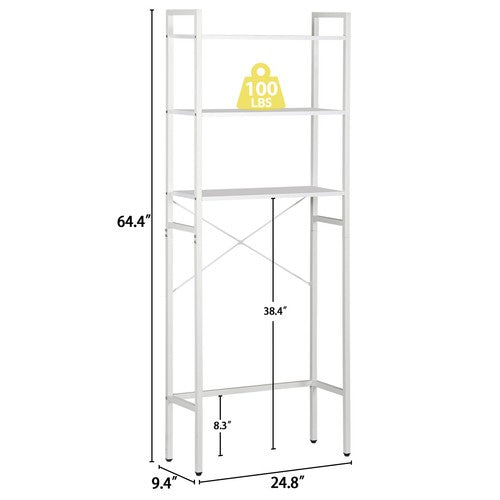 Segawe 3-Tier Over The Toilet Storage MDF Bathroom Organizer Shelves Freestanding White