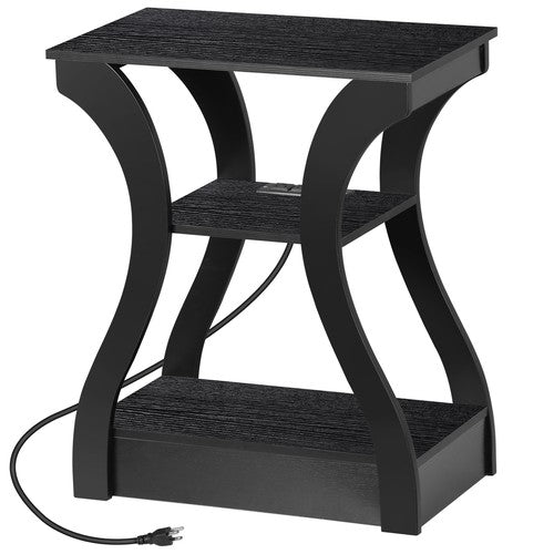 Segawe 2X Console Table Black Narrow Entryway Sofa Table for Living Room Office 3 Tier