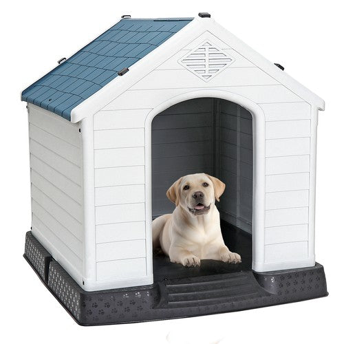 Segawe Dog House Indoor Outdoor Plastic Durable Dog House Insulated Puppy Shelter Blue