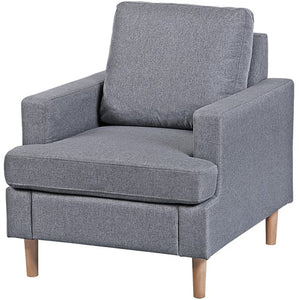 Segawe Accent Chair Mid-Century Comfy Upholstered Lounge Arm Chair with Pillow Grey