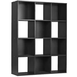 Segawe 12 Cube Storage Organizer Open Shelf Bookcase with Removable Back Panels Black