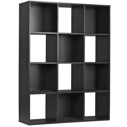 Segawe 12 Cube Storage Organizer Open Shelf Bookcase with Removable Back Panels Black