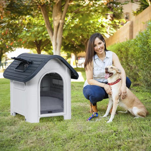 Segawe 30" Dog House In/Outdoor Ventilate Waterproof Puppy Shelter Adjustable Skylight